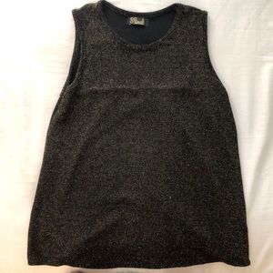 Brown Gold Sleeve less blouse, Size s